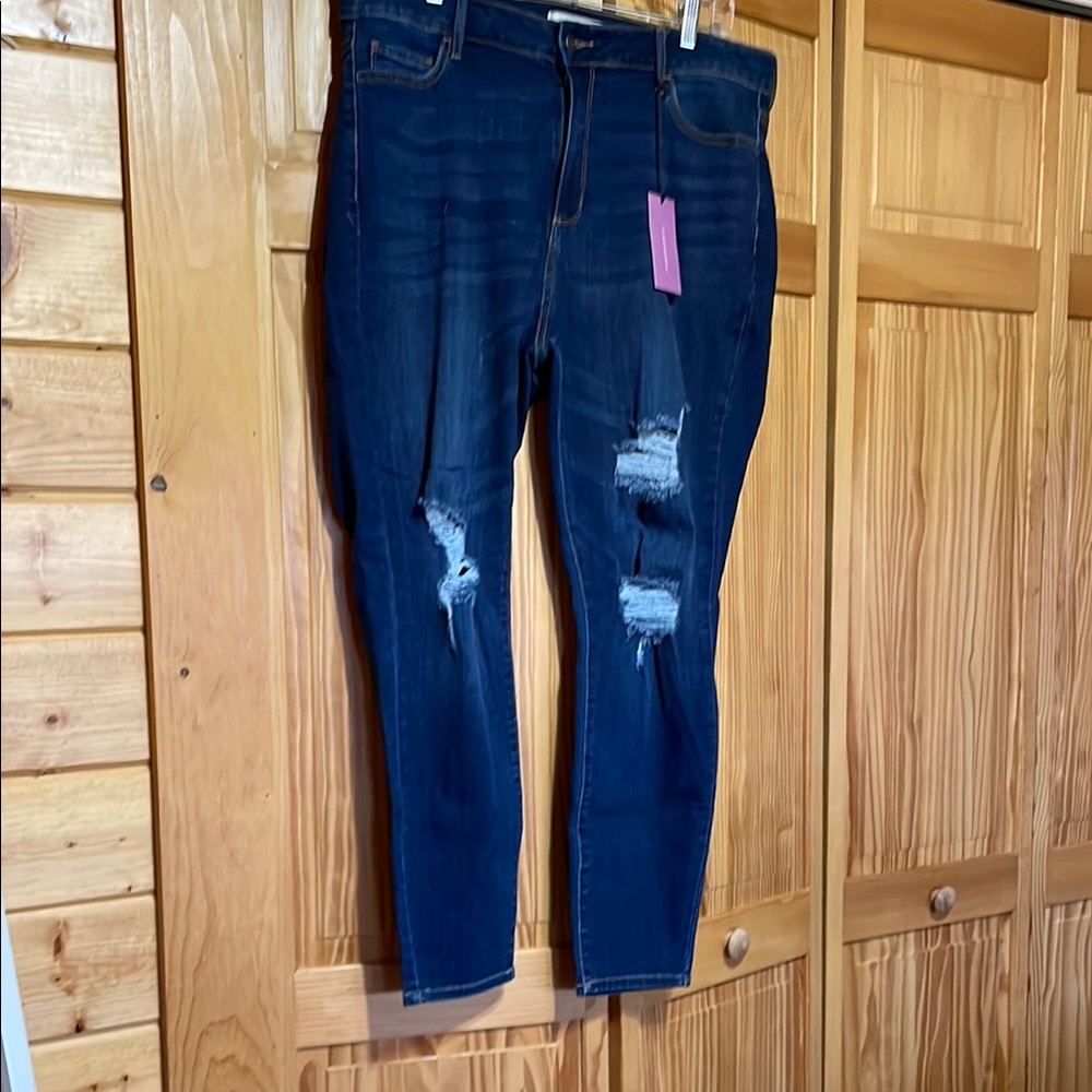 Women's Distressed Blue Jeans